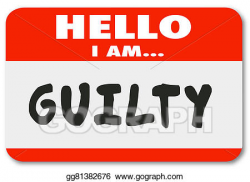 Stock Illustration - Hello i am guilty nametag wrong bad criminal ...
