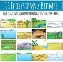 Biomes - Ecosystems Clip art - 16 Habitats - 31 Clipart Graphics ...