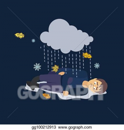 EPS Vector - Sad man. bad weather. depression. Stock Clipart ...