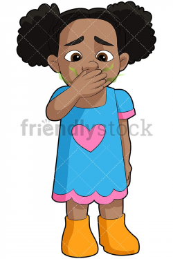 Black Girl With Bad Breath Vector Cartoon Clipart | Illustrations