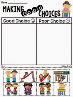Good Choices VS Bad Choices Cut & Paste Worksheet Set | Worksheets ...