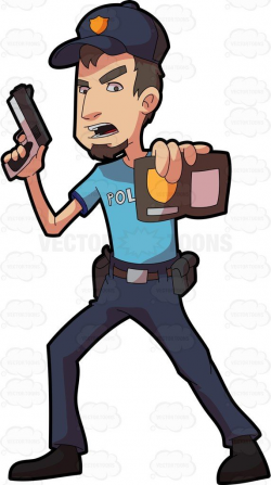 A Policeman Showing His Badge | Badges, Cartoon and Illustrators