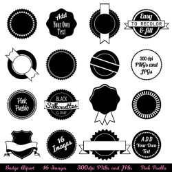 Badge Clipart Clip Art Use as Stickers Tags and Labels