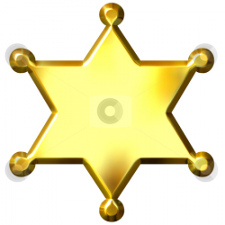 3D Golden Sheriff's Badge stock photo