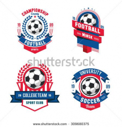 vector Set Badges logos red for football teams and tournaments ...