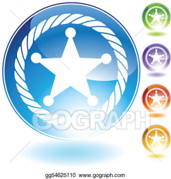 Vector Art - Sheriff rope badge icon crystal. Clipart Drawing ...