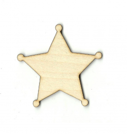 Magnificent Blank Sheriff Badge Star Laser Cut Out Unfinished Wood ...