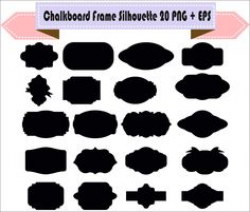 Chalkboard Frame Badges Vintage Motif Label Shapes Pack Silhouette ...