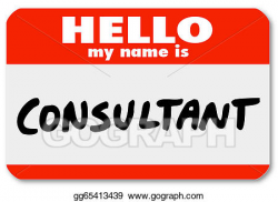 Drawing - Hello my name is consultant nametag sticker badge. Clipart ...