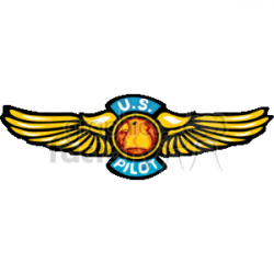 Royalty-Free U.S. pilot wing badge 153433 vector clip art image ...