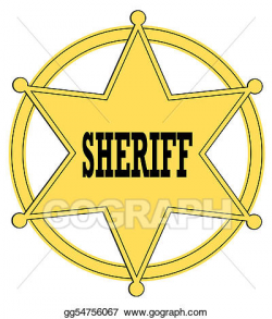 Drawing - Gold star sheriff badge from the old west . Clipart ...