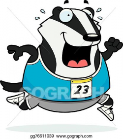 Vector Art - Cartoon badger running race. Clipart Drawing gg76611039 ...