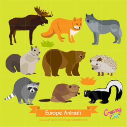 Europe Wildlife Animals Digital Vector Clip art / Animal