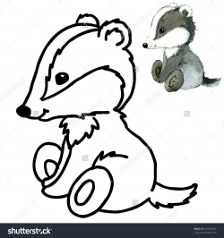 stock-photo-badger-cute-badger-coloring-book-cartoon-badger-cartoon ...