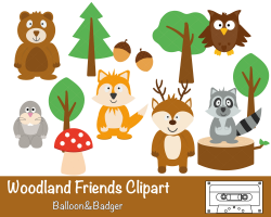 Woodland Friends Clipart | Forest Friends Clipart | Woodland ...