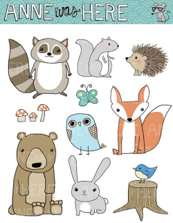 Woodland Critter Doodles - Forest Animal Clipart Illustrations ...