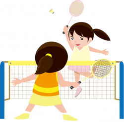 Girl clipart badminton - Pencil and in color girl clipart badminton
