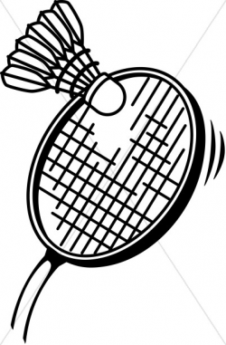 Badminton in Black and White | Youth Program Clipart