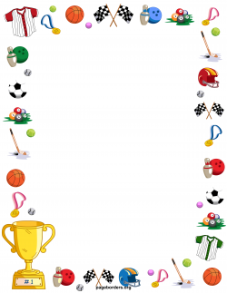 28+ Collection of Sports Equipment Clipart Border | High quality ...