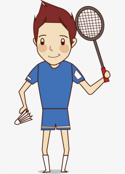 The Boy Who Plays Badminton, Cartoon, Hand, Boy PNG Image and ...