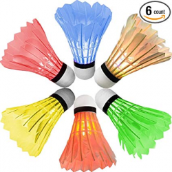 Amazon.com : Newdora [6 Pack] Colorful LED Badminton Set Shuttlecock ...