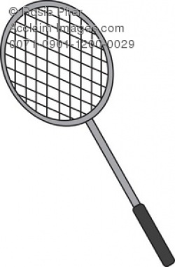 Clip Art Illustration of a Badminton Racket