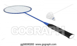 Drawing - Badminton racquet with shuttlecock. Clipart Drawing ...