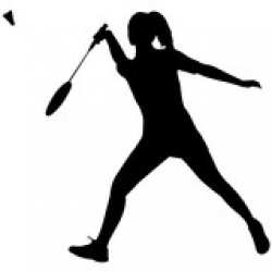 Woman Badminton silhouette, Female Badminton clipart, Girl sports ...