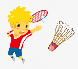 Cartoon Badminton Player, Badminton, Athlete, Game PNG and PSD File ...