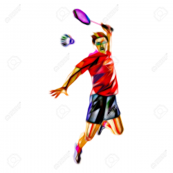 Badminton player clipart collection