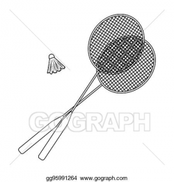 Stock Illustration - Rackets and a shuttlecock for badminton.summer ...