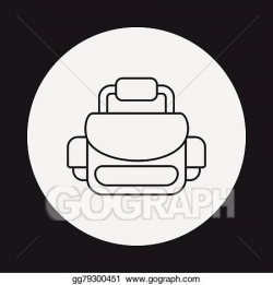 Vector Clipart - Camera bag line icon. Vector Illustration ...