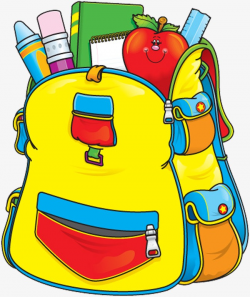 School Bag, Education Learning, Hand Painted Cartoon, Stationery PNG ...