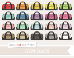 Gym Bag Clipart; Fitness, Work Out, Exercise, Duffel Bag | TpT