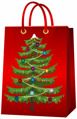 Christmas Gift Bag with Christmas Tree PNG Clip Art Image | Gallery ...