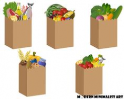 Vector child carrying a grocery bag full of food #recipe #shopping ...