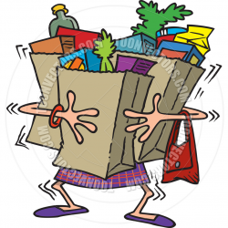 Carrying Grocery Bag Clipart