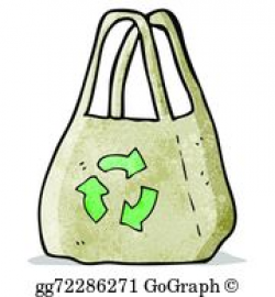 Vector Clipart - Reusable bag cartoon. Vector Illustration ...