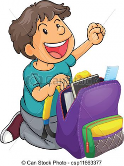 school student with school bag clipart 7 | Clipart Station