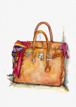 Watercolor Fashion Bags, Bags, Watercolor, Illustration PNG Image ...