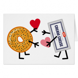 Bagel & Cream Cheese - Cute Valentine Love Hearts Card | Zazzle.com