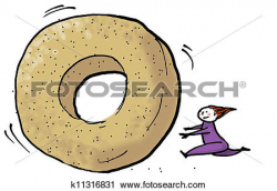 Bagel clipart large - Pencil and in color bagel clipart large