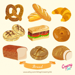 Bakery Bread Digital Vector Clip art/ Picnic Digital Clipart Design ...