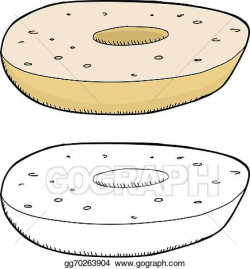 Vector Art - Plain bagel sliced. Clipart Drawing gg70263904 - GoGraph