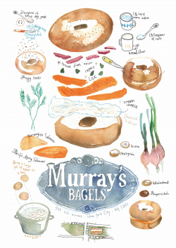 Beautiful Bagels! by Lucile Prache #LucilePrache #foodillustration ...