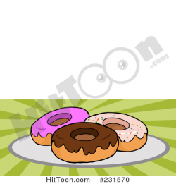Donut Clipart #231570: Plate of Donuts over Green Rays by Hit Toon