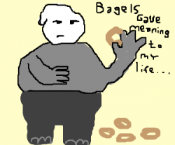Gee, Strong Sad really likes Bagels.
