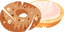 Bagel with Cream Cheese - Vector Image