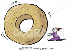 Stock Illustration - Bagel rolling. Clipart Drawing gg62767750 - GoGraph