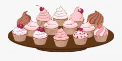 Good Bake Sale Clip Art Of A Cupcake With Sprinkles - Plate ...